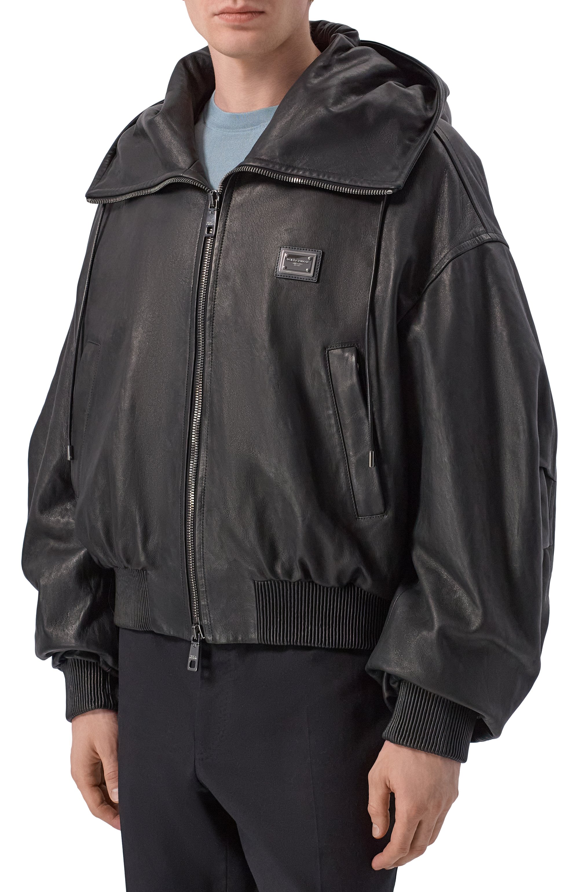 Кожаный бомбер DOLCE & GABBANA, арт. G9BWPL/HULZK, фото 3