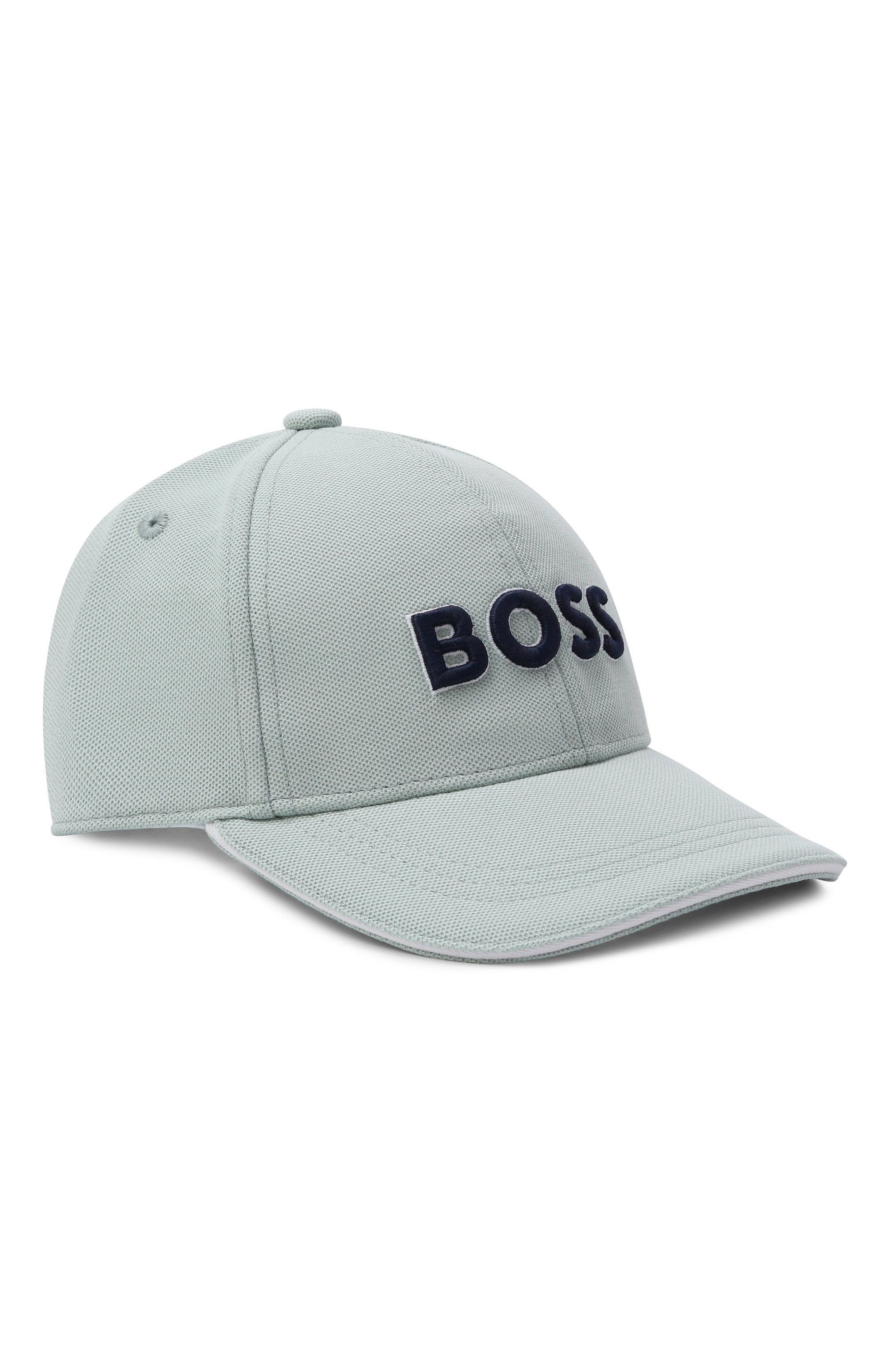 Хлопковая бейсболка BOSS светло-зеленого цвета по цене 6995 руб., арт. J53118, фото 1 Хлопковая бейсболка BOSS, арт. J53118, фото 1