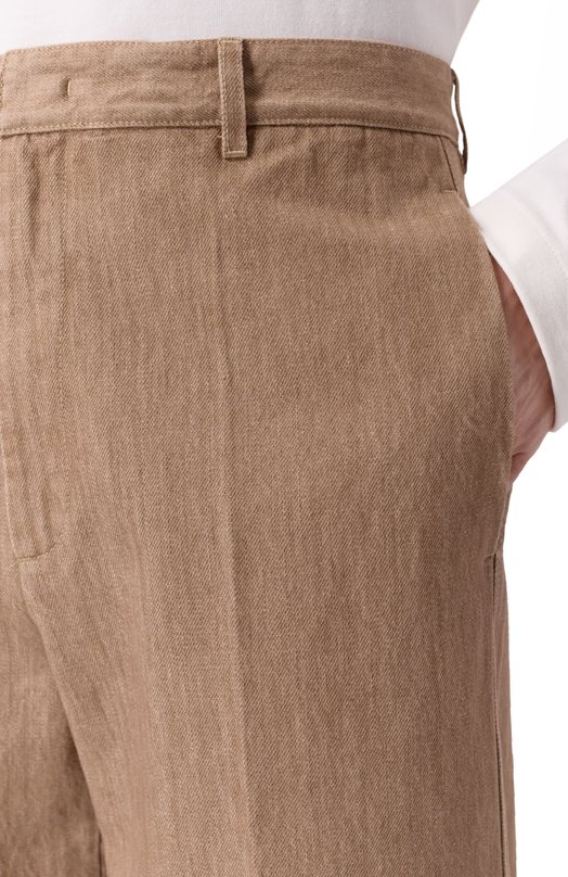 Хлопковые брюки Jil Sander J22KA0330/J45324 Бежевый  J22KA0330/J45324 Фото 5