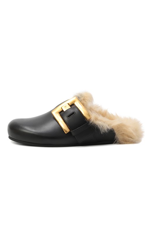 Кожаные сабо Balmain FN1UR139/LVIT Чёрный  FN1UR139/LVIT Фото 4