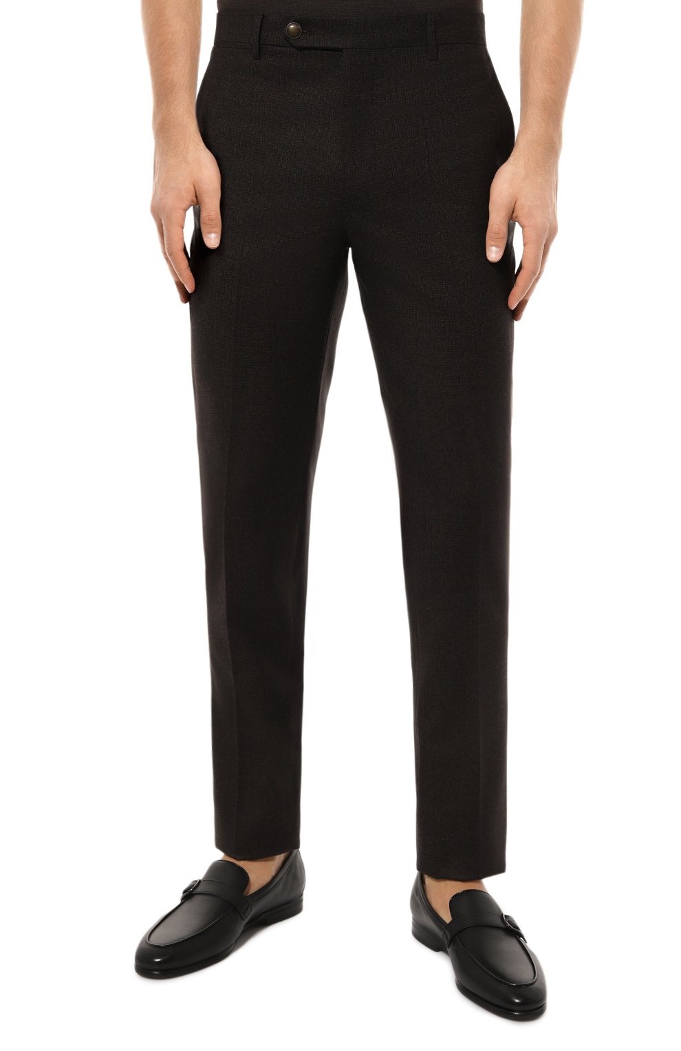 Шерстяные брюки BERWICH темно-коричневого цвета по цене 33100 руб., арт. VULCAN023/ZG1014X, фото 3 Шерстяные брюки BERWICH, арт. VULCAN023/ZG1014X, фото 3