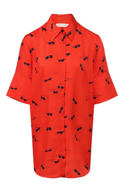 Женская рубашка с принтом VICTORIA, VICTORIA BECKHAM, арт. SHVV 142A PSS19 PRINTED P0LY TWILL