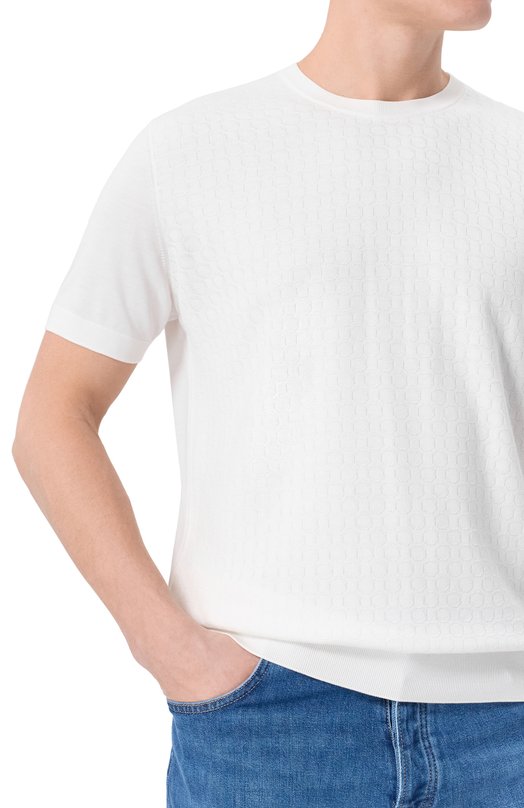 Джемпер из кашемира и шерсти Stefano Ricci W505507G10/W26150 Белый  W505507G10/W26150 Фото 5