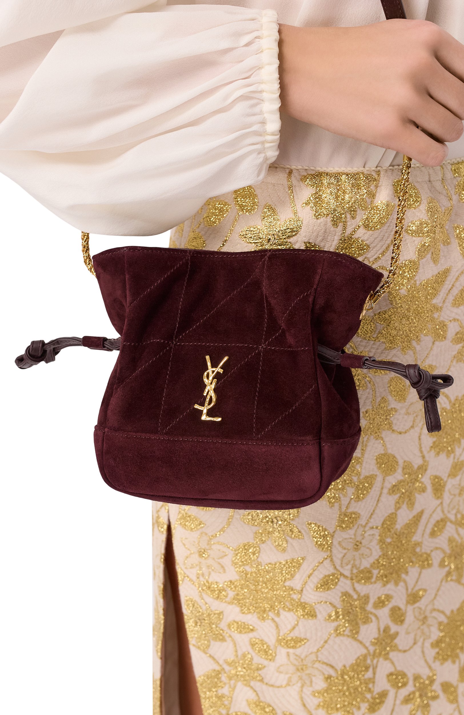 Сумка jamie mini SAINT LAURENT бордового цвета по цене 360500 руб., арт. A002M9/AAGN6, фото 2 Сумка jamie mini SAINT LAURENT, арт. A002M9/AAGN6, фото 2