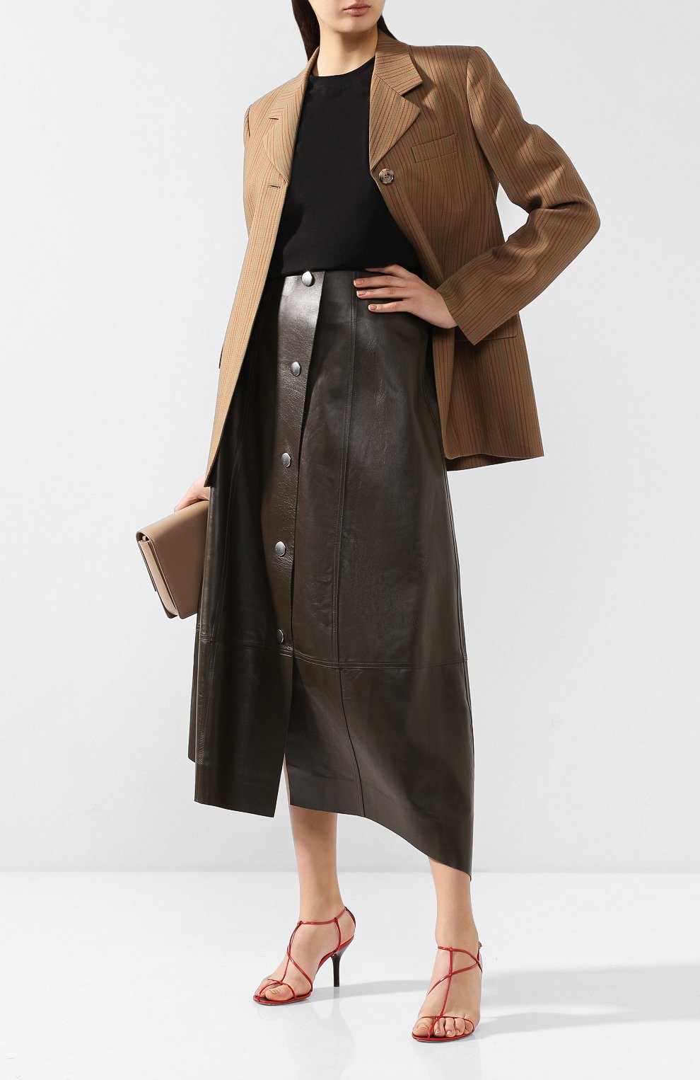 Кожаная юбка VICTORIA BECKHAM, арт. SK LNG 3621 AW18M LEATHER, фото 2