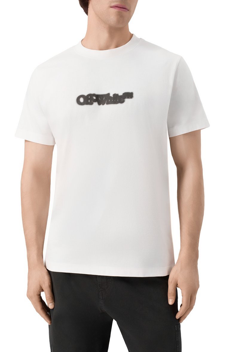 Хлопковая футболка OFF-WHITE, арт. 0MAA027S25JER00B, фото 1