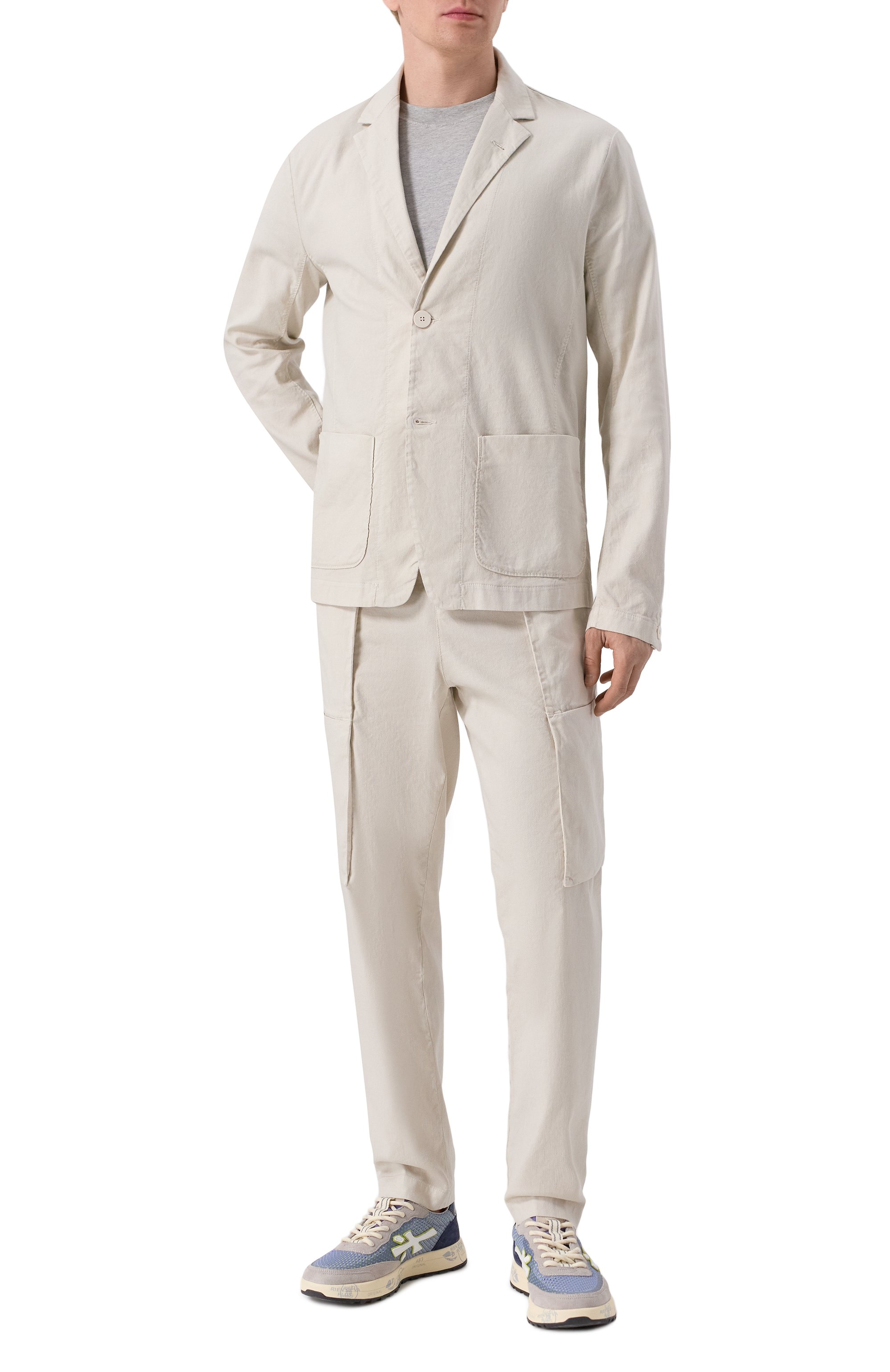 Пиджак из хлопка и льна TRANSIT, арт. CFUTRZE143, фото 3