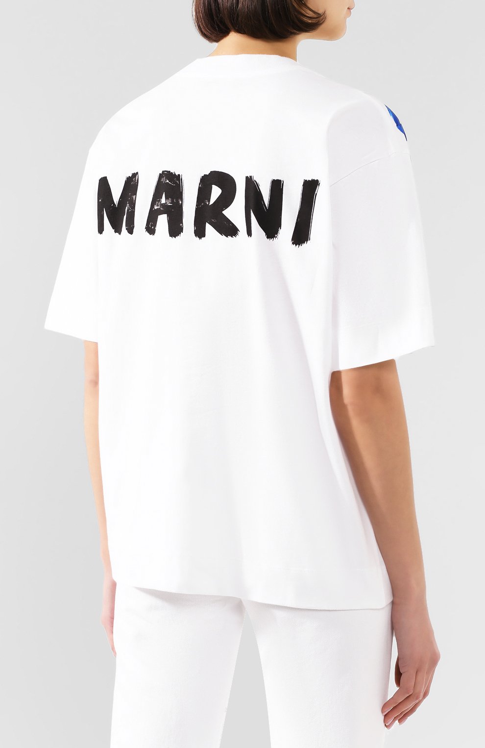 Хлопковая футболка MARNI белого цвета по цене 25200 руб., арт. THJET49EPE/SCQ70, фото 4 Хлопковая футболка MARNI, арт. THJET49EPE/SCQ70, фото 4