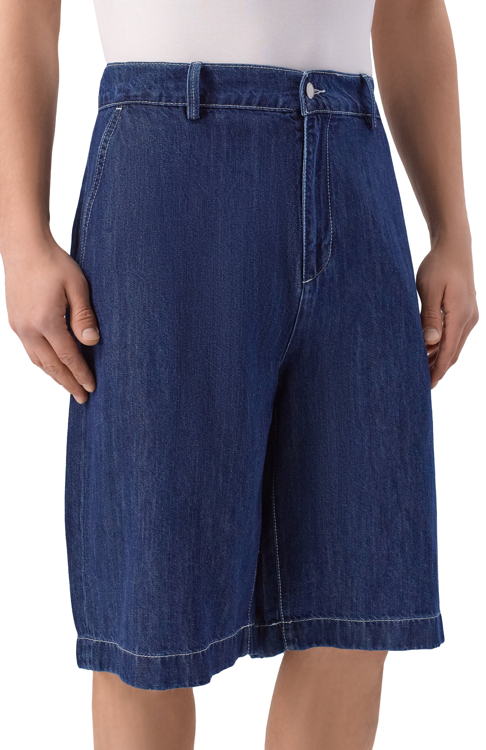 Джинсовые шорты 7 FOR ALL MANKIND темно-синего цвета по цене 22300 руб., арт. 7T6Y0U03-3BJ, фото 3 Джинсовые шорты 7 FOR ALL MANKIND, арт. 7T6Y0U03-3BJ, фото 3