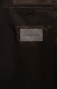 Мужской шерстяной костюм CORNELIANI темно-коричневого цвета, арт. 946005-9418111_SET | Фото 9 (Материал сплава: Проставлено; Рукава: Длинные; Драгоценные камни: Проставлено; Материал внешний: Шерсть; �Стили: Кэжуэл; Костюмы М: Однобортный)