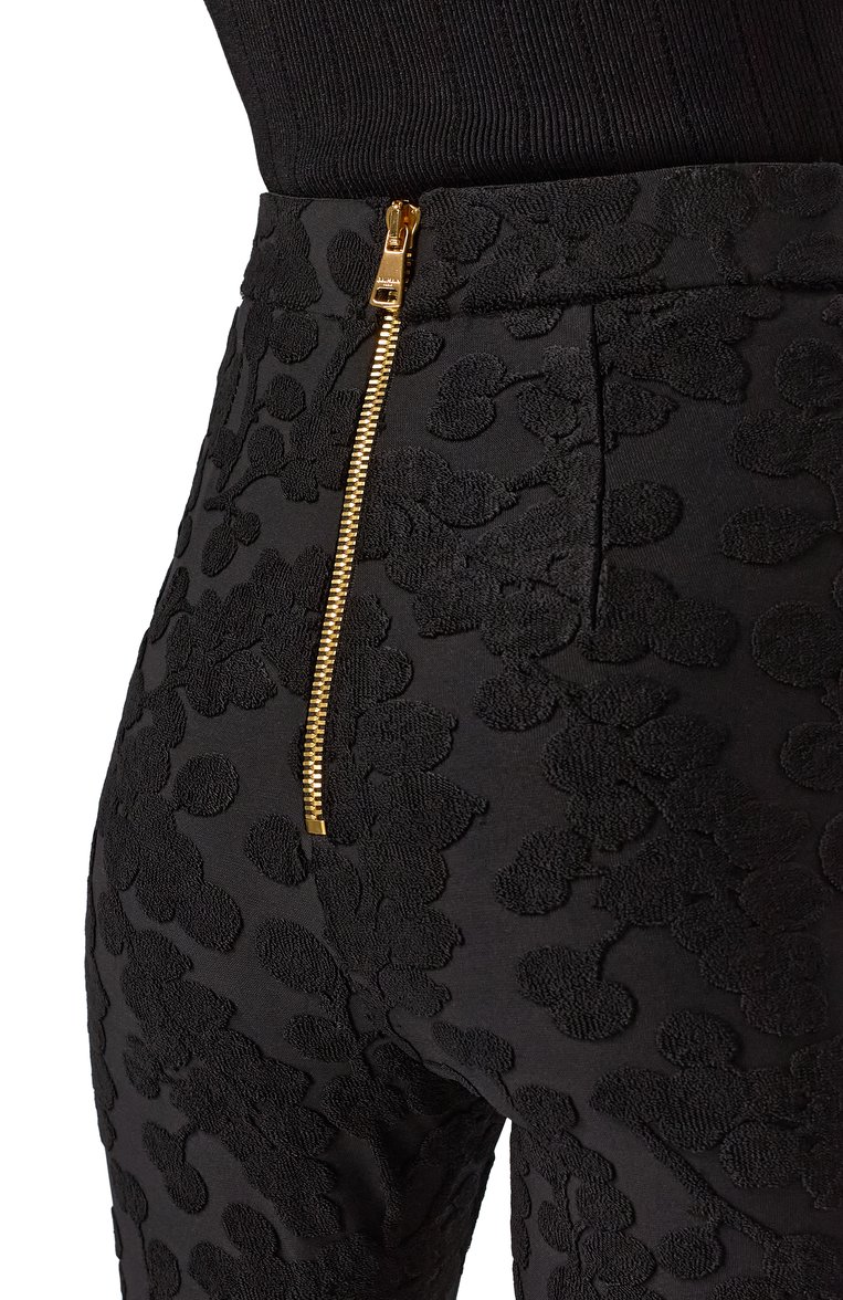 Женские легинсы из вискозы BALMAIN черного цвета, арт. DF00C040/JJ39 | Фото 5 (Длина (брюки, джинсы): Удлиненные; Материал внешний: Вискоза, Синтетический материал; Женское Кросс-КТ: Леггинсы-одежда; Стили: Гламурный)