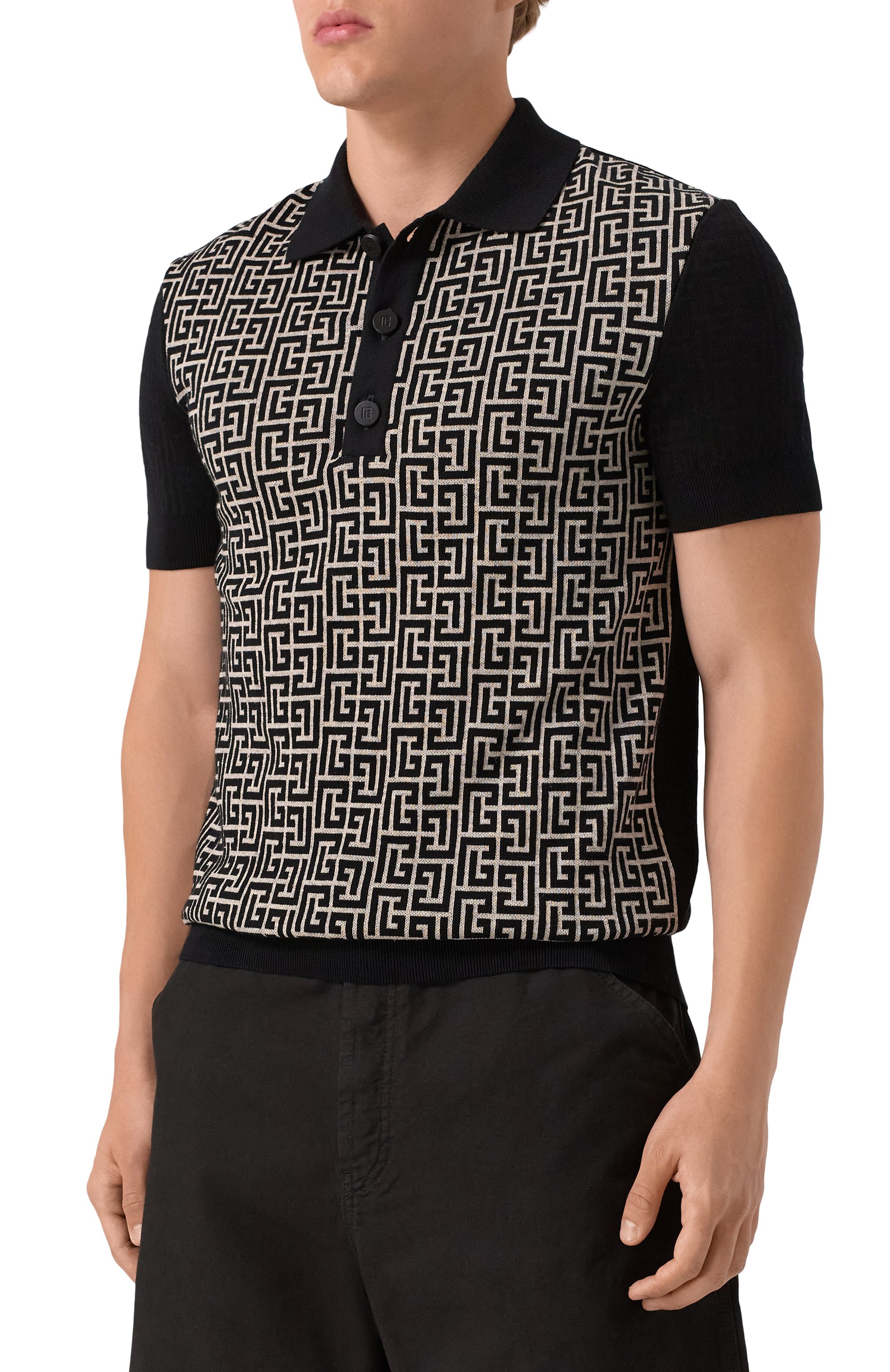 Поло из хлопка и вискозы BALMAIN, арт. FH1GB020/KI80, фото 3