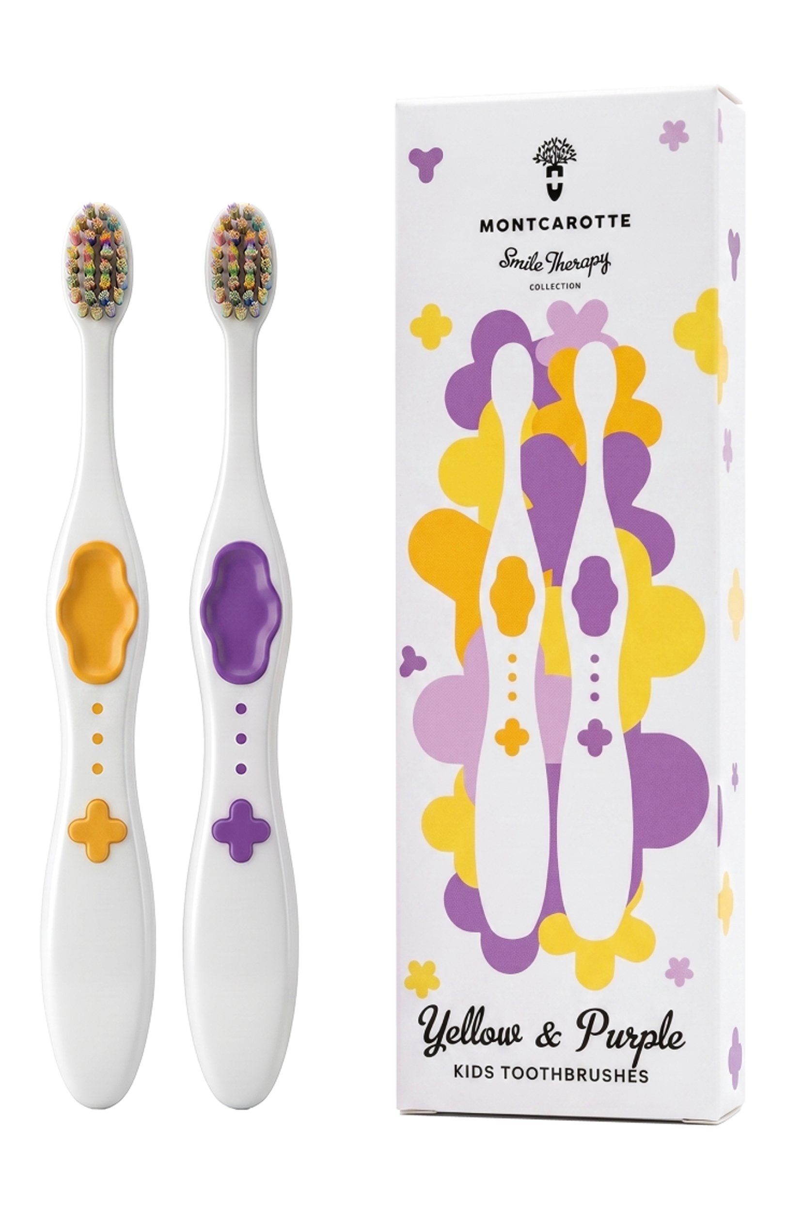 Набор детских зубных щеток soft 0.15mm, оттенок yellow + purple MONTCAROTTE цвета по цене 2400 руб., арт. МС723, фото 1 Набор детских зубных щеток soft 0.15mm, оттенок yellow + purple MONTCAROTTE, арт. МС723, фото 1