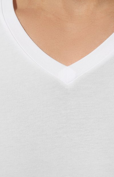 Хлопковая футболка ZEGNA белого цвета по цене 11550 руб., арт. N2M800090, фото 5 Хлопковая футболка ZEGNA, арт. N2M800090, фото 5