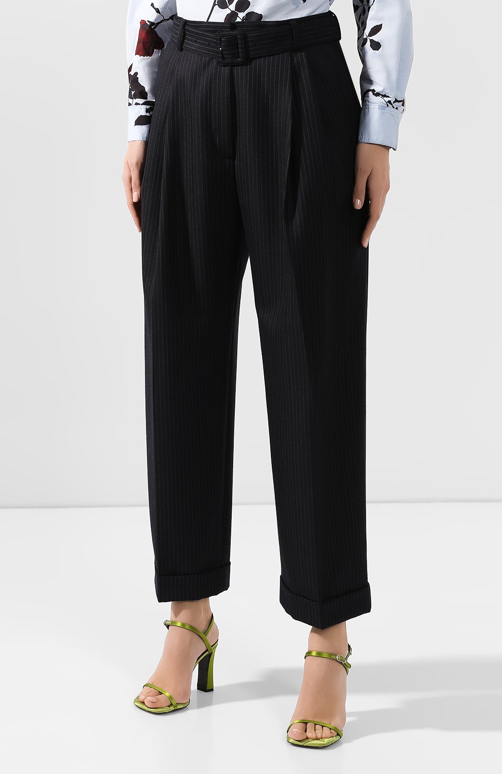 Шерстяные брюки DRIES VAN NOTEN темно-синего цвета по цене 46000 руб., арт. 192-10915-8182, фото 3 Шерстяные брюки DRIES VAN NOTEN, арт. 192-10915-8182, фото 3