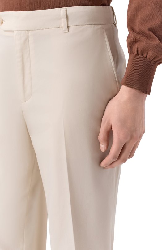 Брюки из лиоцелла и хлопка BOSS 50555842 Кремовый  50555842 Фото 5