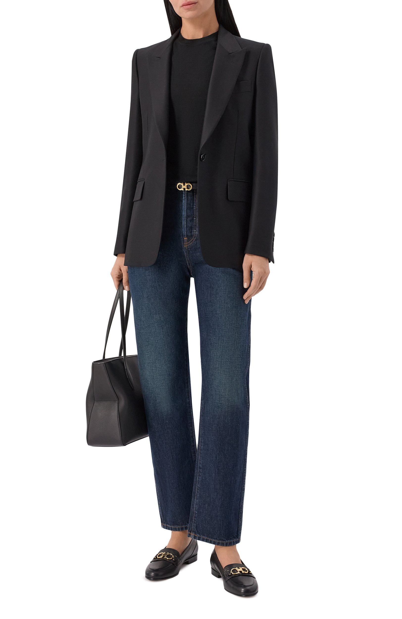 Кожаные лоферы gancini FERRAGAMO черного цвета по цене 93500 руб., арт. 01L663/793525, фото 2 Кожаные лоферы gancini FERRAGAMO, арт. 01L663/793525, фото 2