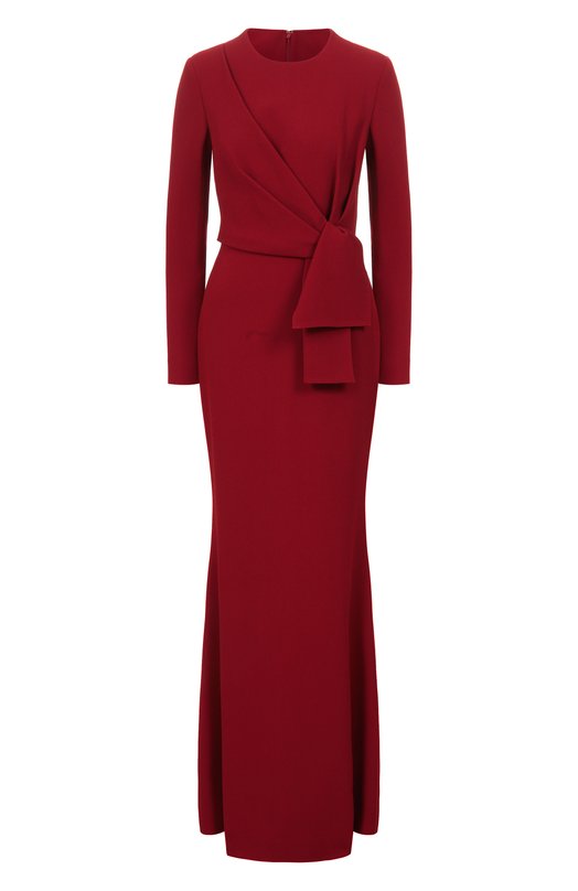 Платье из шелка и вискозы Elie Saab D0680NS25/CD003 Бордовый D0680NS25/CD003