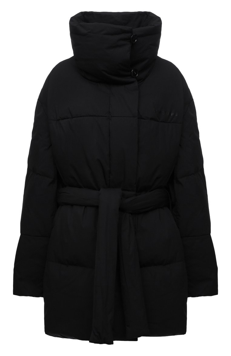 Женский пухов�ик ACNE STUDIOS черного цвета, арт. A90365 | Фото 1 (Материал утеплителя: Пух и перо; Материал подклада: Синтетический материал; Материал внешний: Хлопок; Длина (верхняя одежда): До середины бедра; Рукава: Длинные; Стили: Спорт-шик; Кросс-КТ: Пуховик; Автоматизация состава: Проставлено; Автоматизация ТО: Проставлено)