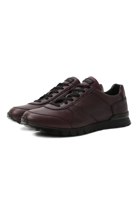 Кожаные кроссовки Kiton USSA114N0012609 Бордовый USSA114N0012609