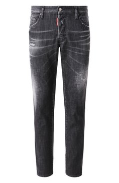 Мужские джинсы DSQUARED2 темно-серого цвета, арт. S74LB1617/S30357 | Фото 1 (Длина (брюки, джинсы): Стандартные; Драгоценные камни: Проставлено; Материал сплава: Проставлено; Детали: Потертости, Делаве; Кросс-КТ: Деним; Материал внешний: Деним, Хлопок; Силуэт М (брюки): Прямые; Стили: Повседневный, Streetwear)