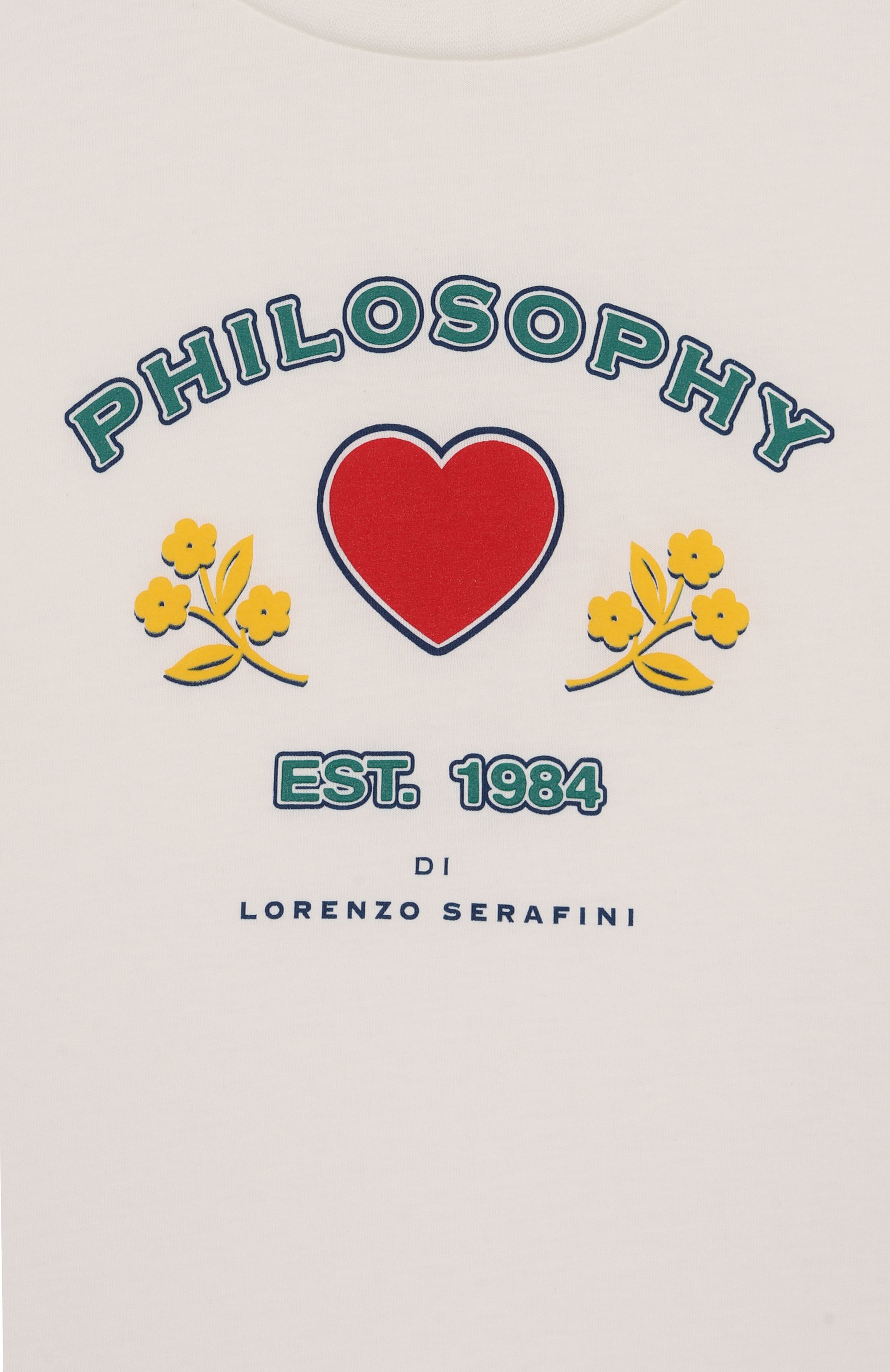 Хлопковая футболка PHILOSOPHY DI LORENZO SERAFINI KIDS, арт. I1F613/6203/4-10, фото 3
