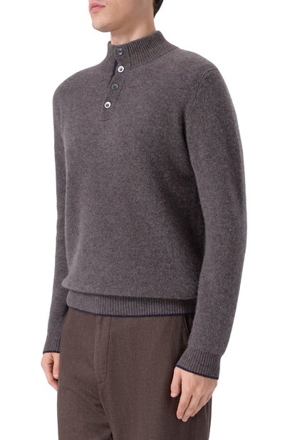 Кашемировый джемпер ANDREA CAMPAGNA коричневого цвета по цене 128500 руб., арт. WU26WS310-07-FWS263, фото 3 Кашемировый джемпер ANDREA CAMPAGNA, арт. WU26WS310-07-FWS263, фото 3