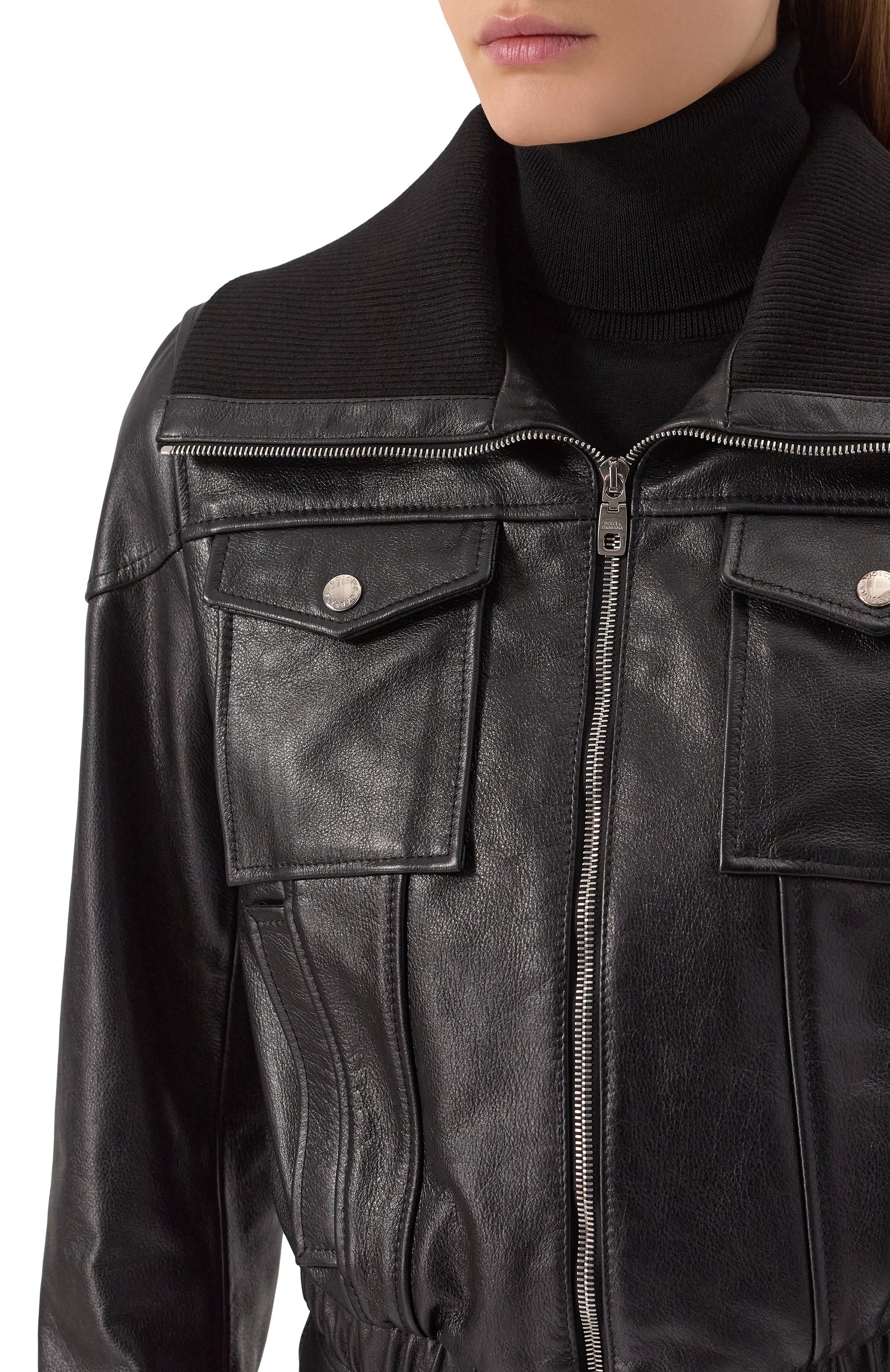 Кожаный бомбер DOLCE & GABBANA, арт. F9S02L/HULV0, фото 5