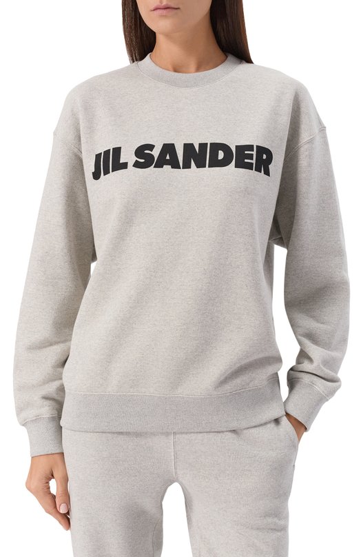 Хлопковый свитшот Jil Sander J53GU0003/J20010 Серый  J53GU0003/J20010 Фото 3