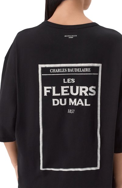 Хлопковая футболка ANN DEMEULEMEESTER черного цвета по цене 41300 руб., арт. B0014678/FA206, фото 5 Хлопковая футболка ANN DEMEULEMEESTER, арт. B0014678/FA206, фото 5