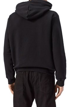 Мужской хлопковое худи DSQUARED2 черного цвета, арт. S74GU0868/S25516 | Фото 4 (Драгоценные камни: Проставлено; Длина (для топов): Стандартные; Материал сплава: Проставлено; Рукава: Длинные; Стили: Кэжуэл; Мужское Кросс-КТ: Худи-одежда; Принт: Без принта; Материал внешний: Хлопок)