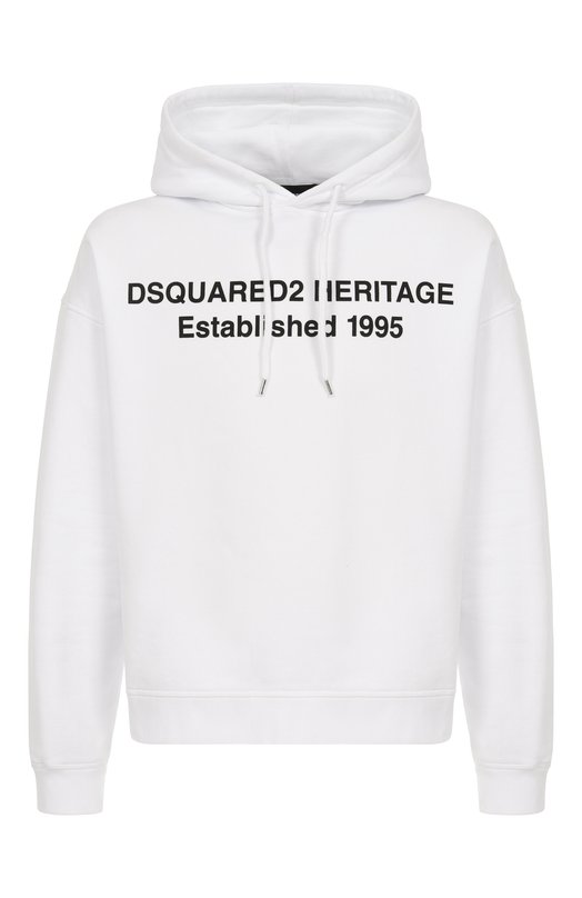 Хлопковое худи Dsquared2 S74GU0897/S25516 Белый S74GU0897/S25516