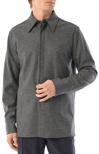 Шерстяная рубашка JIL SANDER темно-серого цвета по цене 135500 руб., арт. J61DL0045/J40045, фото 3 Шерстяная рубашка JIL SANDER, арт. J61DL0045/J40045, фото 3