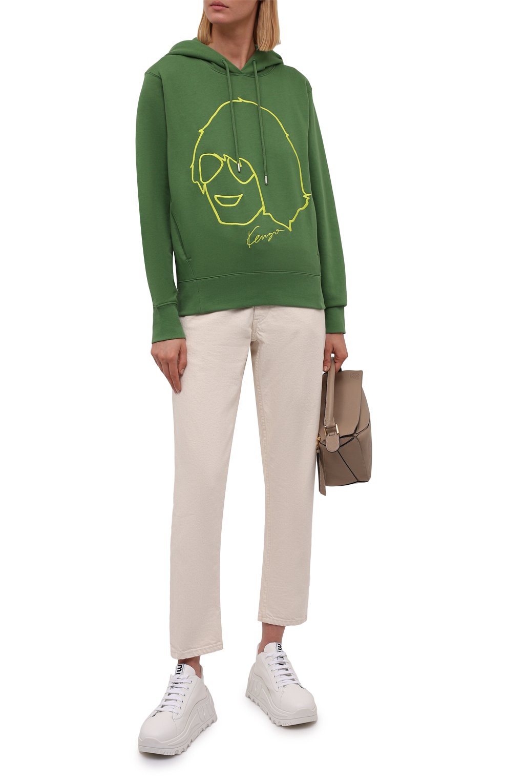Хлопковое худи KENZO зеленого цвета по цене 35750 руб., арт. FB62SW8794ML, фото 2 Хлопковое худи KENZO, арт. FB62SW8794ML, фото 2