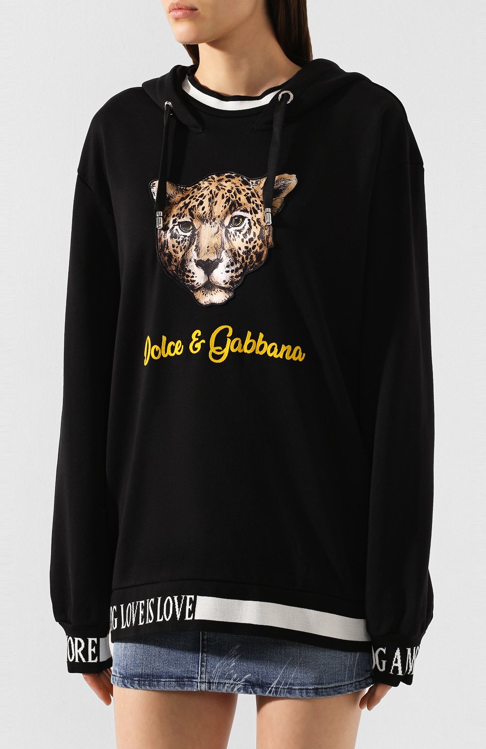 Хлопковое худи DOLCE & GABBANA черного цвета по цене 72500 руб., арт. F9F07Z/G7TAS, фото 3 Хлопковое худи DOLCE & GABBANA, арт. F9F07Z/G7TAS, фото 3