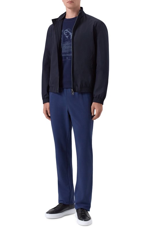 Хлопковая футболка Brunello Cucinelli M0B138517 Синий  M0B138517 Фото 2