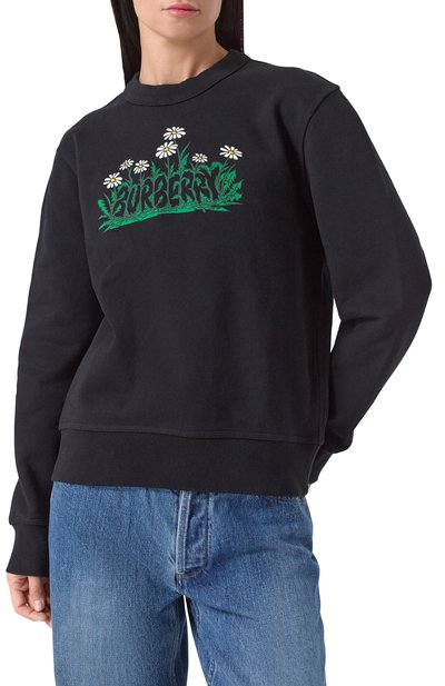 Хлопковый свитшот BURBERRY черного цвета по цене 99500 руб., арт. 8104900, фото 3 Хлопковый свитшот BURBERRY, арт. 8104900, фото 3