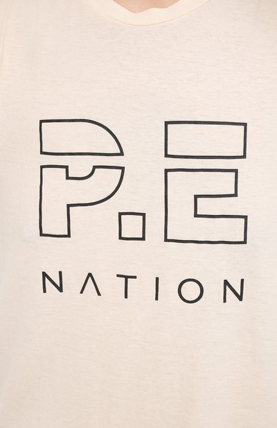 Хлопковая майка P.E. NATION бежевого цвета по цене 9950 руб., арт. 20PE4W036, фото 5 Хлопковая майка P.E. NATION, арт. 20PE4W036, фото 5