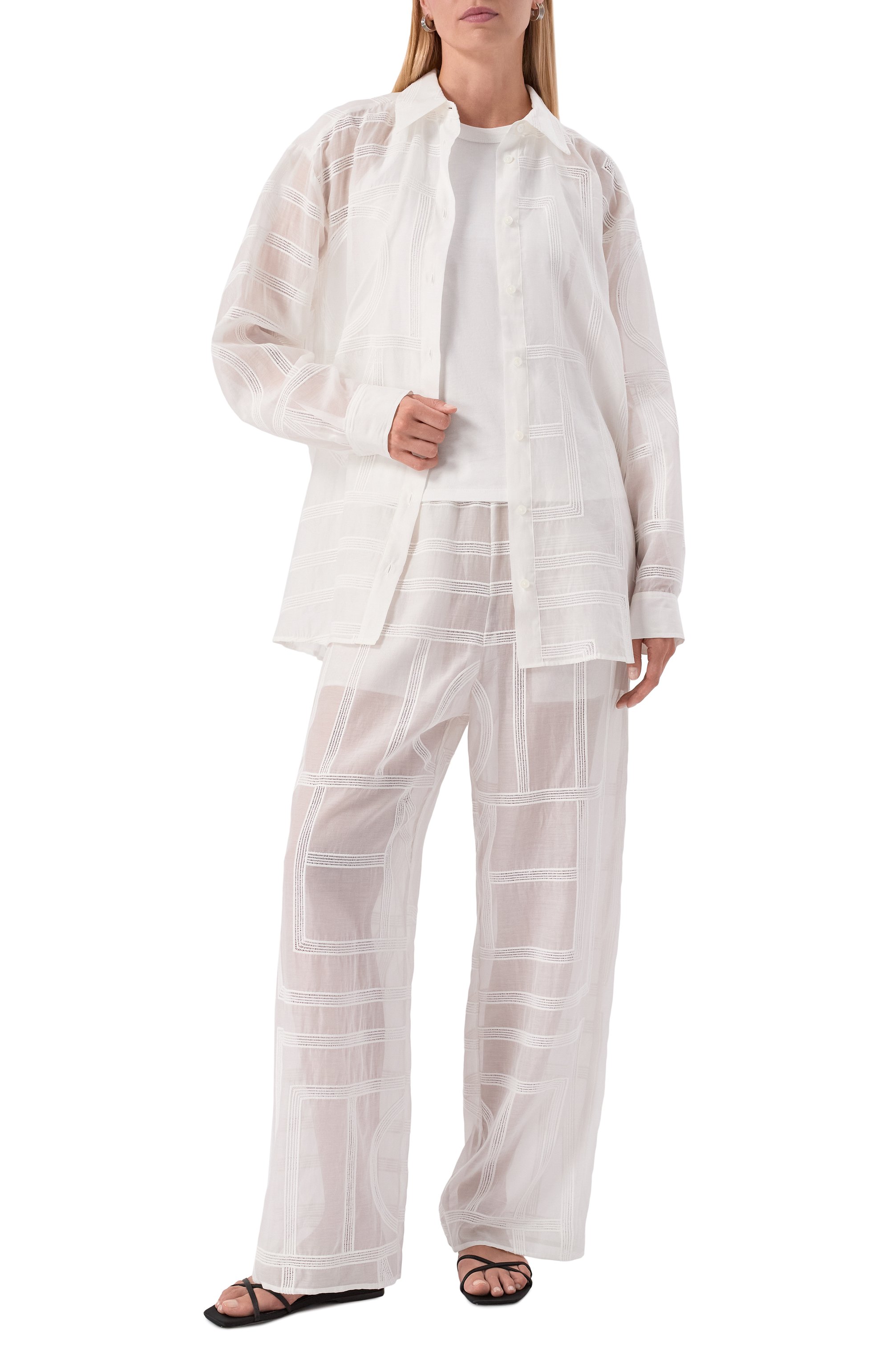 Брюки из хлопка и шелка TOTEME, арт. 253-WRB0316-FB0441, фото 2