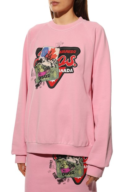 Хлопковый свитшот DSQUARED2 розового цвета по цене 57000 руб., арт. S75GU0391/S25462, фото 3 Хлопковый свитшот DSQUARED2, арт. S75GU0391/S25462, фото 3
