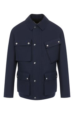 Мужская хлопковая куртка BERLUTI темно-синего цвета, арт. R160FL34-002 | Фото 1 (Материал подклада: Купро; Материал внешний: Хлопок; Статус проверки: Проверена категория; Мужское Кросс-КТ: Верхняя одежда; Рукава: Длинные; Длина (верхняя одежда): Короткие; Кросс-КТ: Ветровки, Куртка, Легкие; Материал сплава: Проставлено; Драгоценные камни: Проставлено; Стили: Кэжуэл)