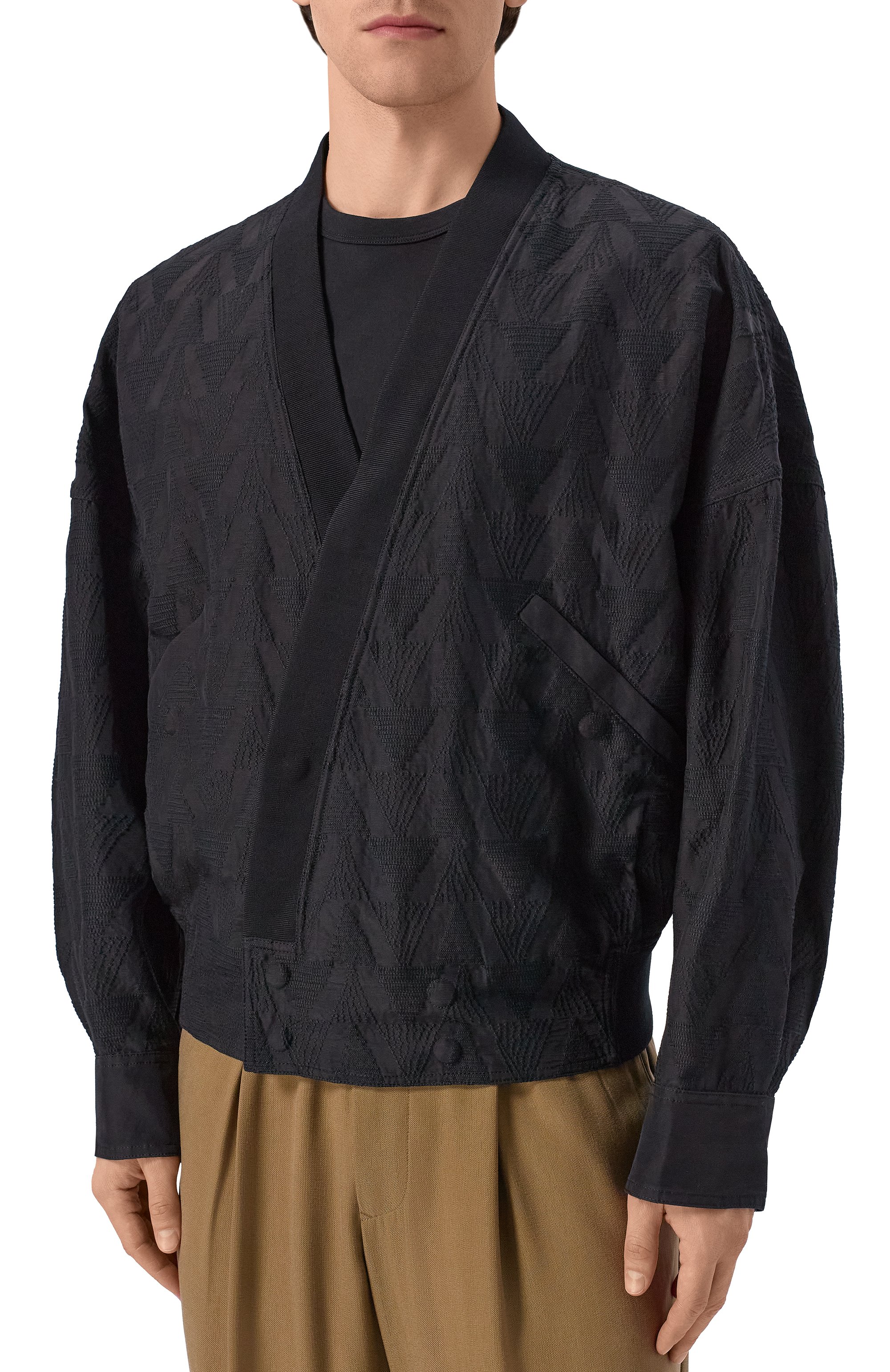Бомбер из вискозы и льна GIORGIO ARMANI, арт. GM003367/AF26192, фото 3