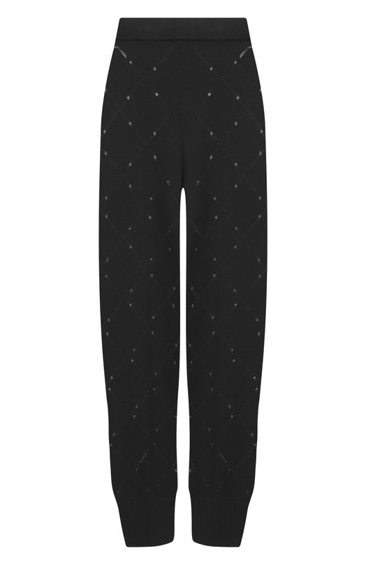 Брюки из вискозы Yuzefi N0EMI-INTARSIA RIB HEM TR0USERS/KNIT Чёрный N0EMI-INTARSIA RIB HEM TR0USERS/KNIT