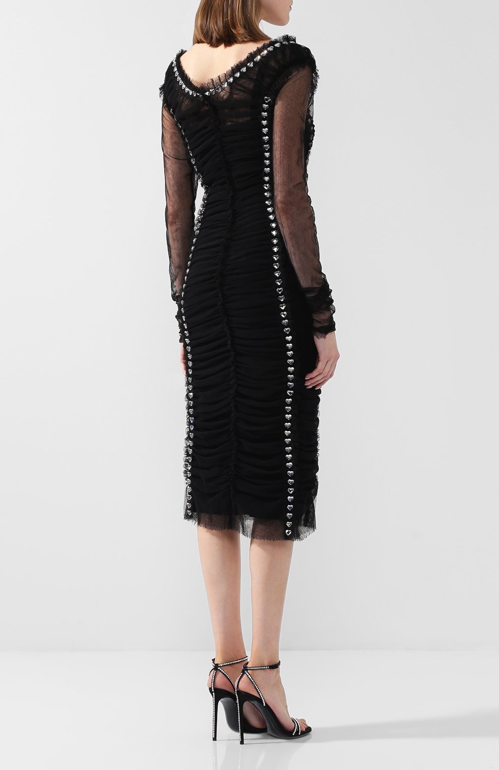 Платье-миди с декоративной отделкой DOLCE & GABBANA, арт. F6C0AZ/FLEAA, фото 4