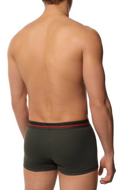 Хлопковые боксеры DSQUARED2 хаки цвета по цене 10450 руб., арт. D9LC24780, фото 3 Хлопковые боксеры DSQUARED2, арт. D9LC24780, фото 3