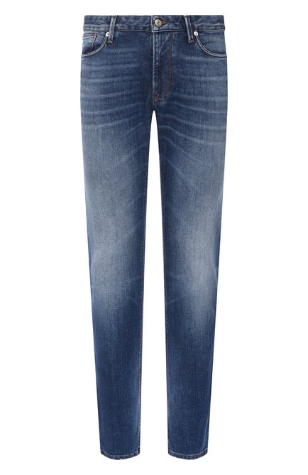 Мужские джинсы EMPORIO ARMANI синего цвета, арт. EM000121/AF13272 | Фото 1 (Драгоценные камни: Проставлено; Материал сплава: Проставлено; Материал внешний: Хлопок; Длина (брюки, джинсы): Стандартные)
