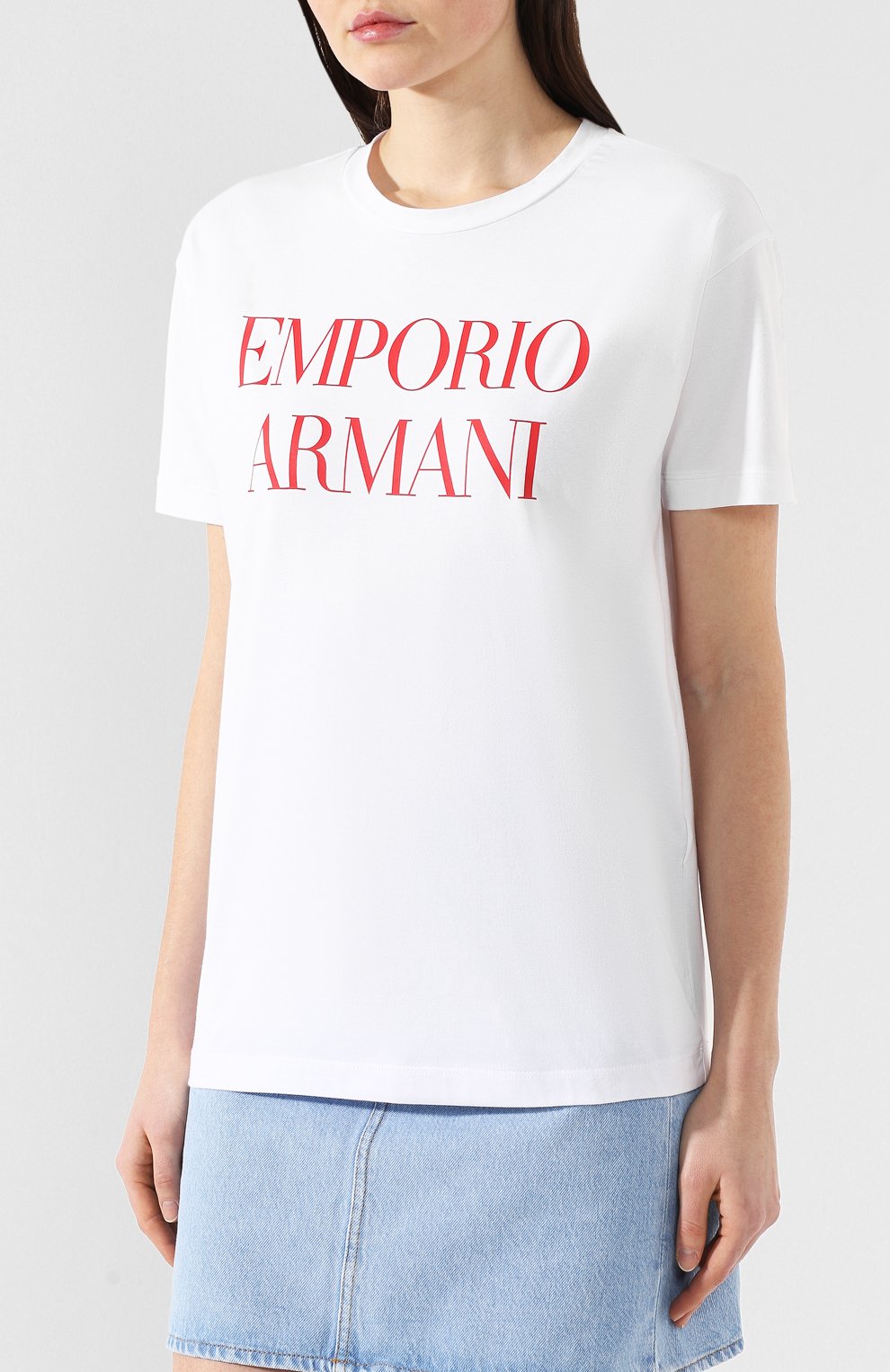Хлопковая футболка EMPORIO ARMANI белого цвета по цене 11850 руб., арт. 3G2T69/2J07Z, фото 3 Хлопковая футболка EMPORIO ARMANI, арт. 3G2T69/2J07Z, фото 3
