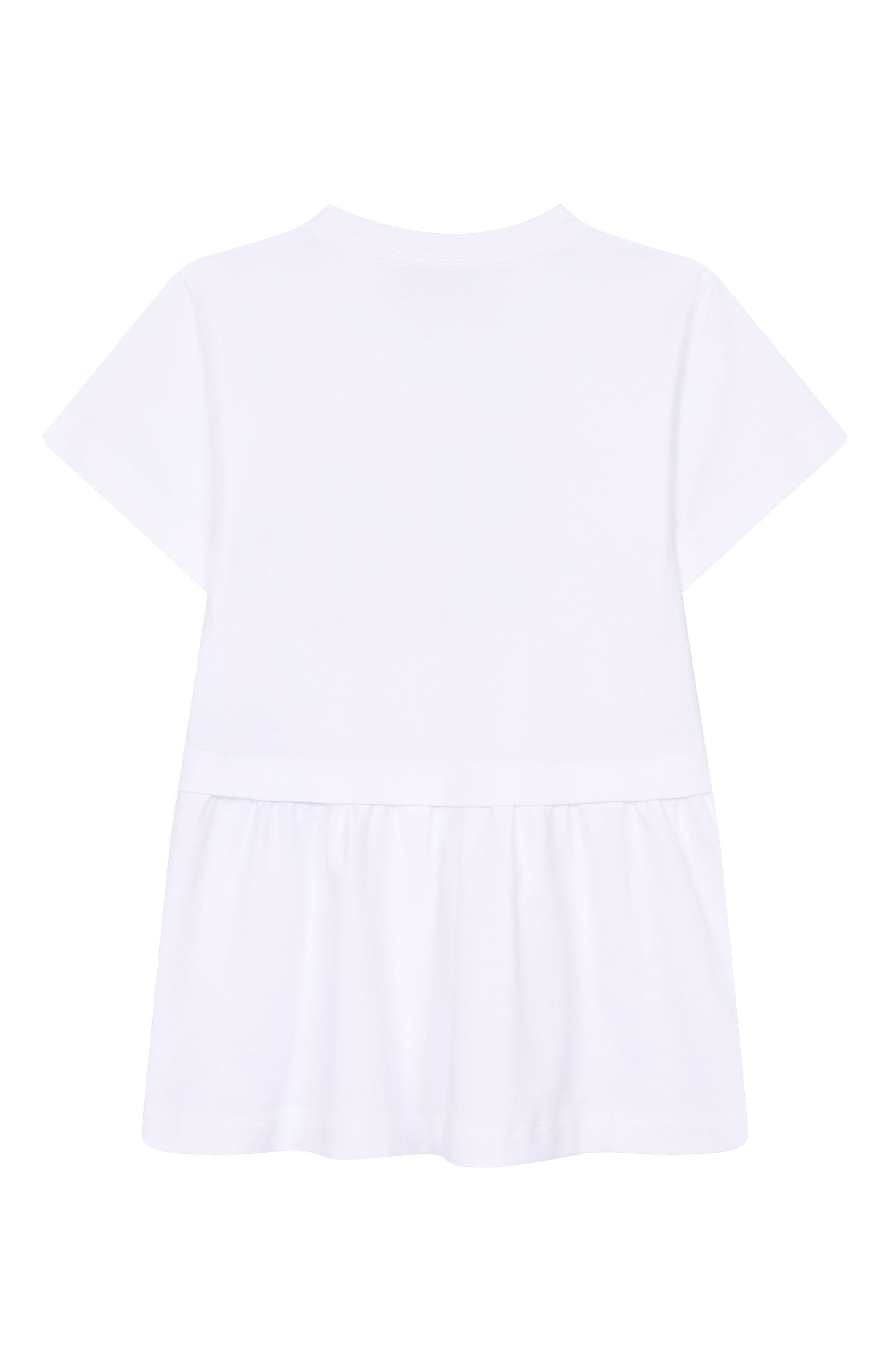 Хлопковое платье MOSCHINO белого цвета по цене 11800 руб., арт. HDV0G7/LAA42/4-8, фото 2 Хлопковое платье MOSCHINO, арт. HDV0G7/LAA42/4-8, фото 2