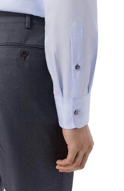 Хлопковая сорочка ZILLI голубого цвета по цене 99500 руб., арт. F0RF01M010059655U, фото 5 Хлопковая сорочка ZILLI, арт. F0RF01M010059655U, фото 5