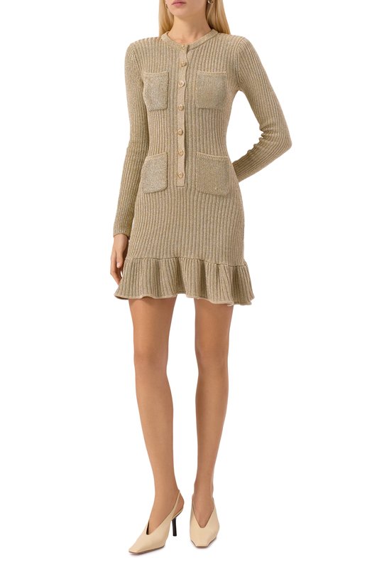 Платье из вискозы self-portrait AW25136SAGD Золотой  AW25136SAGD Фото 2